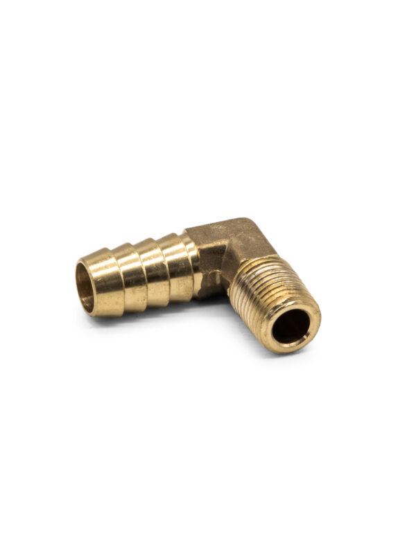 90 Degree 1/2" Hose to 1/4" 18NPT Brass Barbed Elbow Fitting Adapter