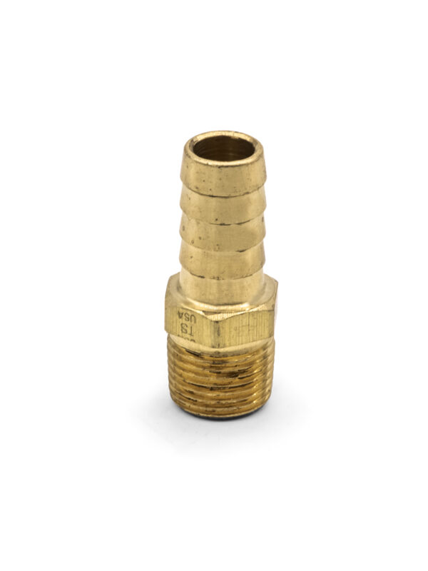 1/2" Hose to 3/8" 18NPT Brass Barbed Fitting Adapter