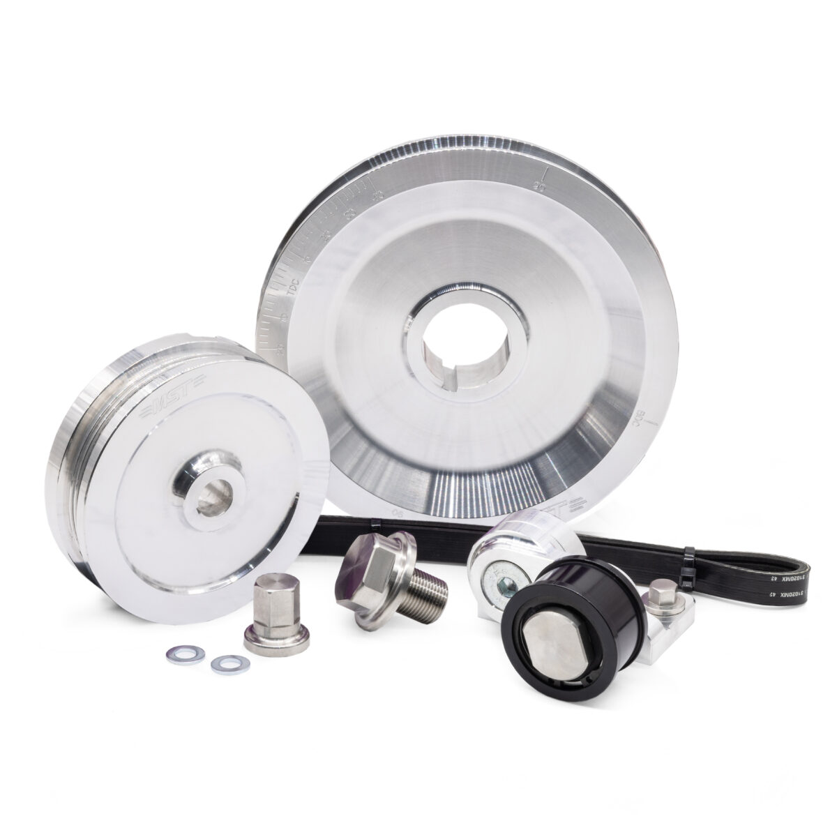 MST Solid Serpentine Pulley Kit, Silver