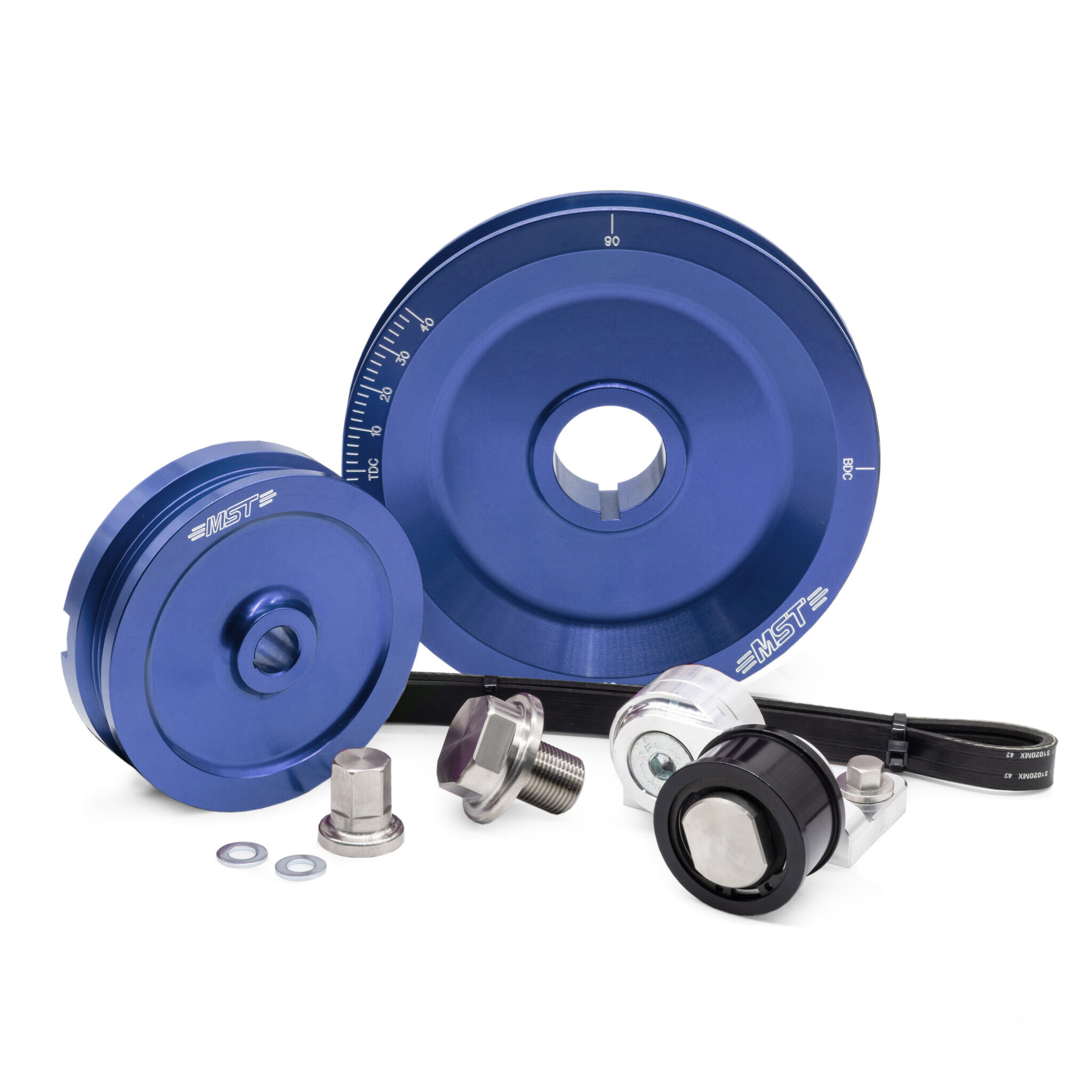 MST Solid Serpentine Pulley Kit, Blue
