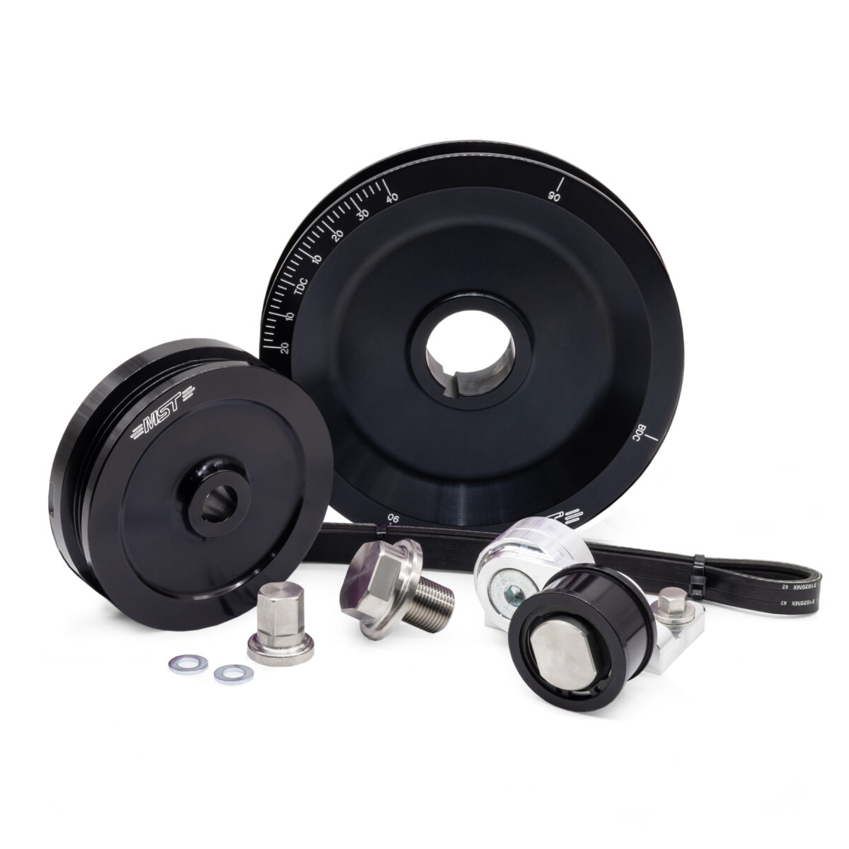 MST Solid Serpentine Pulley Kit, Black