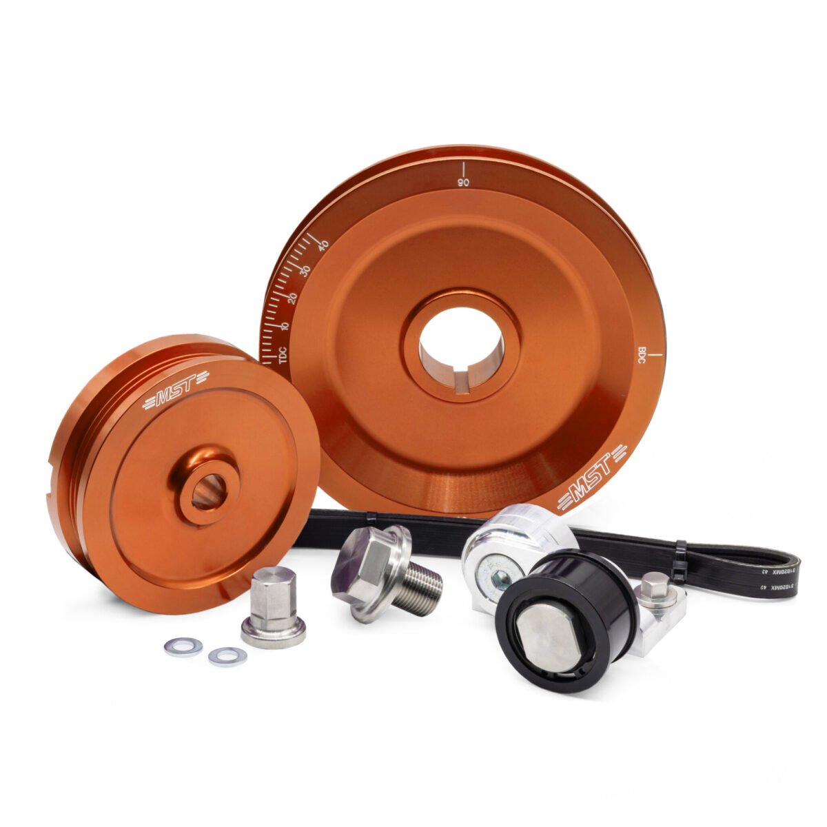 MST Solid Serpentine Pulley Kit, Orange
