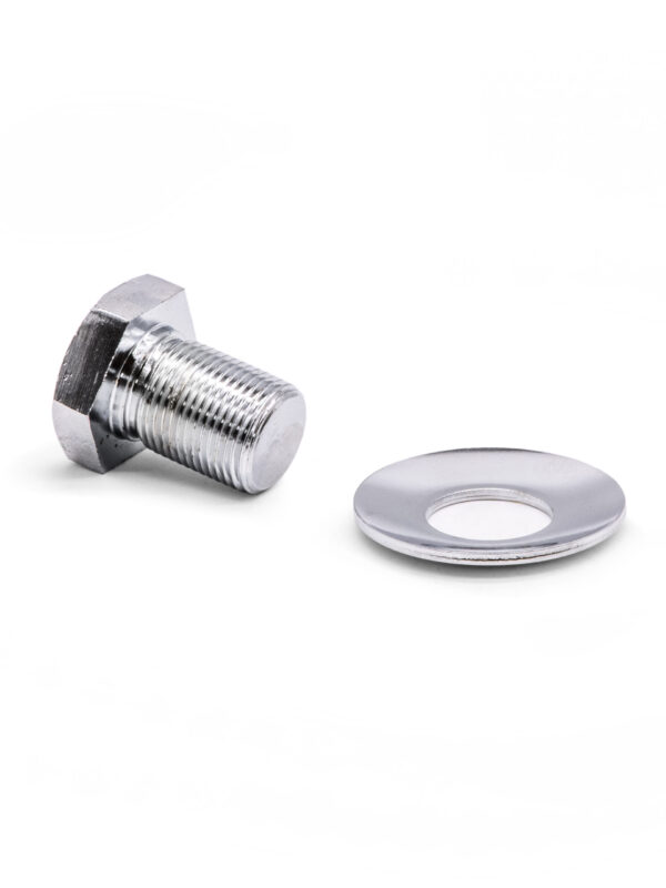 T1 T2 Chrome Crankshaft Pulley Bolt w Washer Extra Long