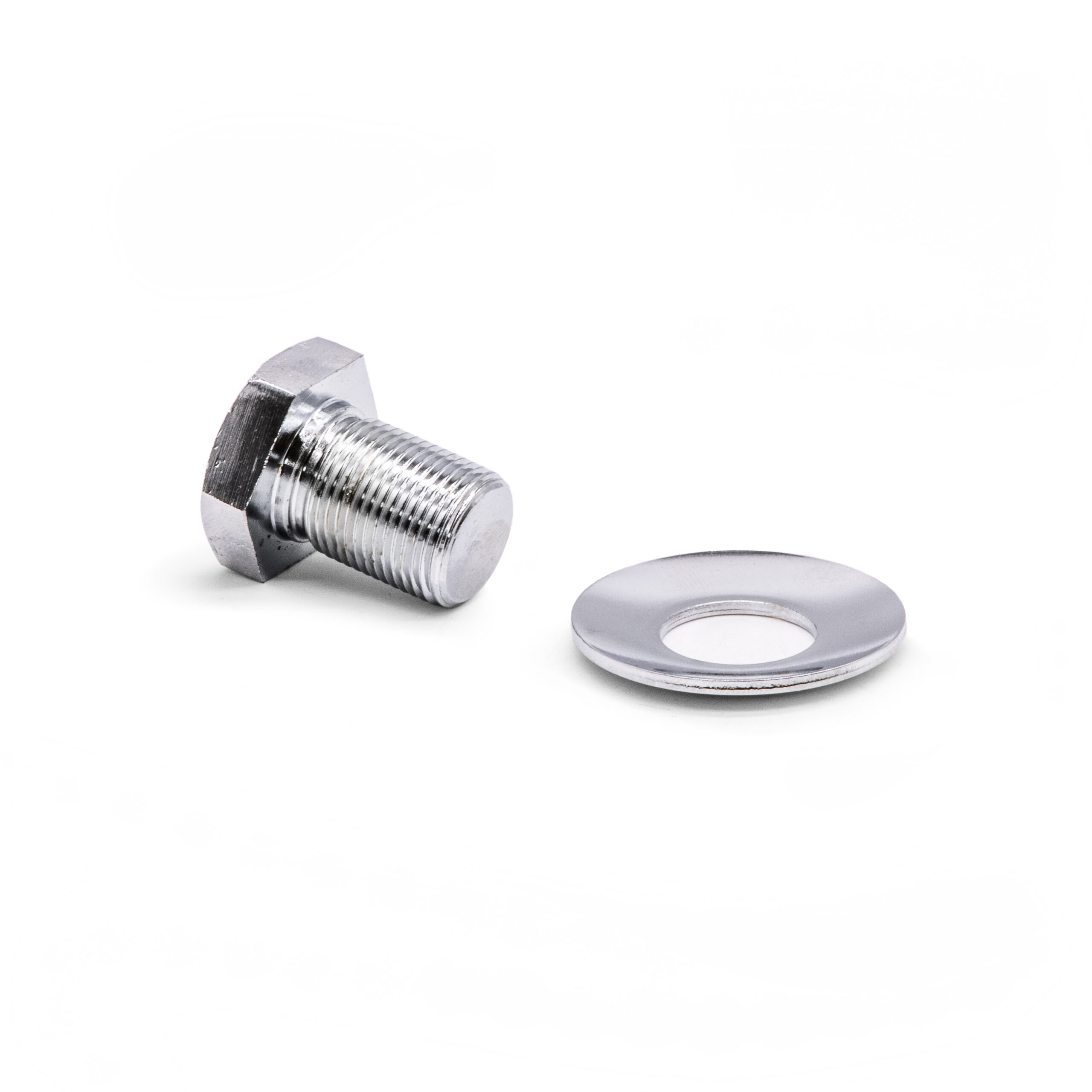 T1 T2 Chrome Crankshaft Pulley Bolt w Washer Extra Long