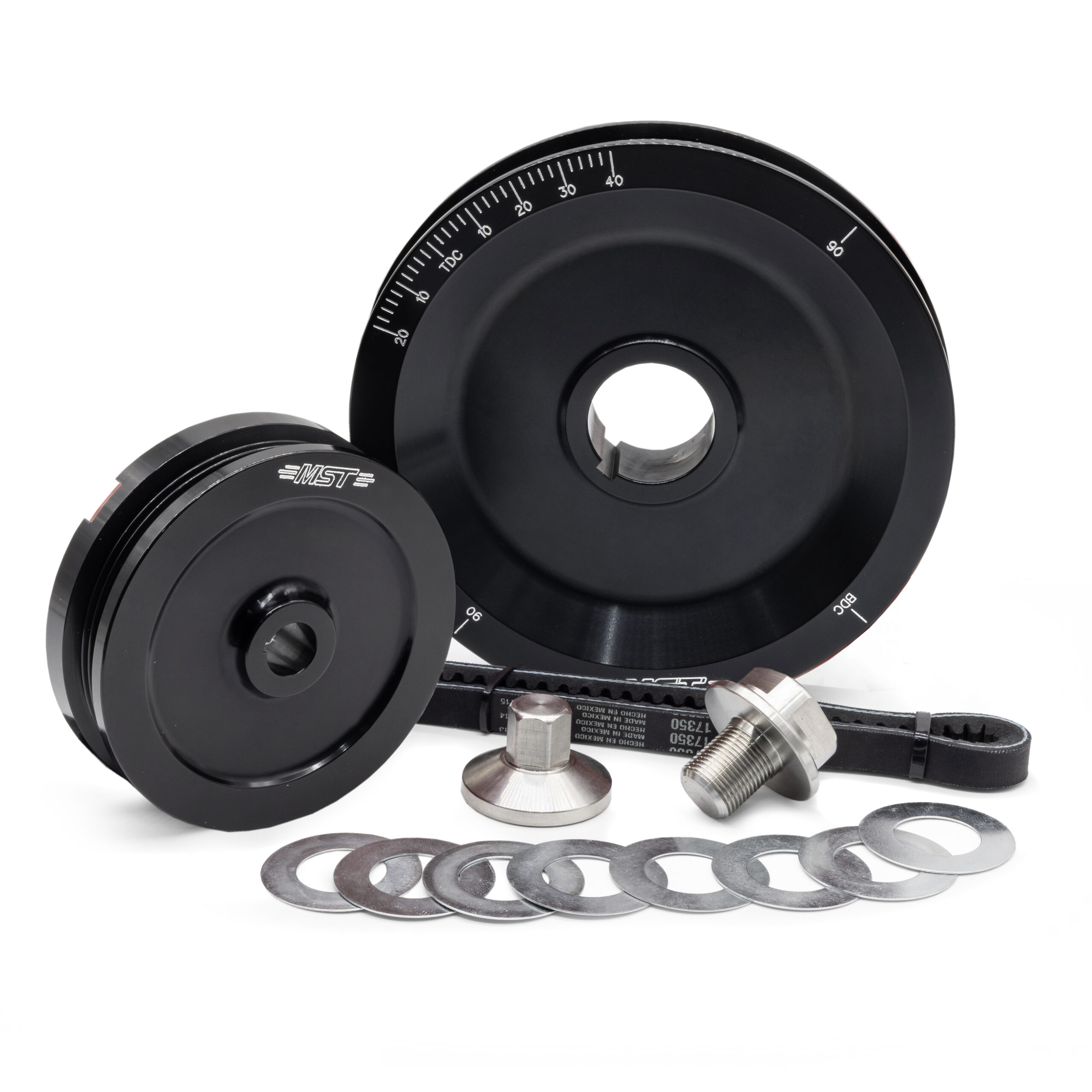 MST Solid FAT V Power Belt Pulley Kit, Black