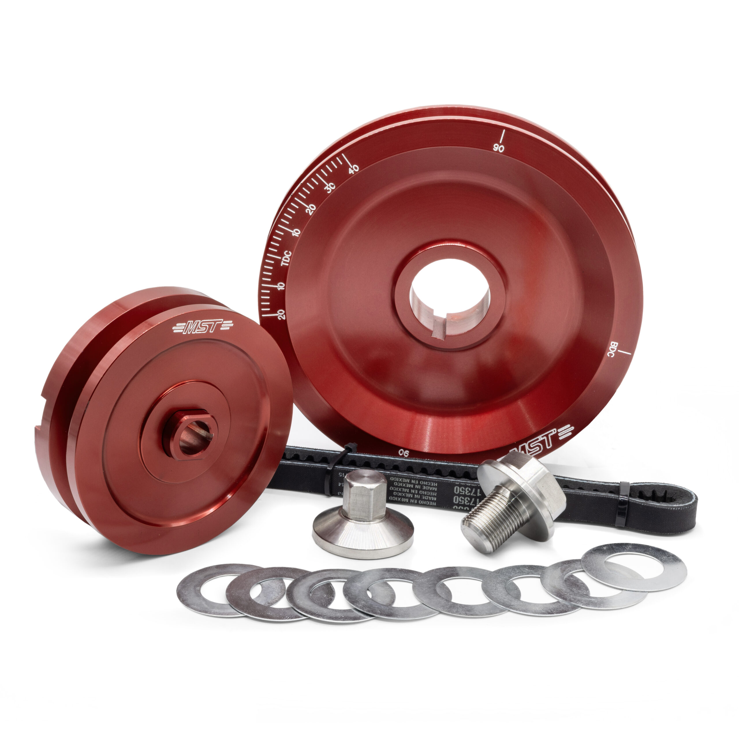 MST Solid FAT V Power Belt Pulley Kit, Red