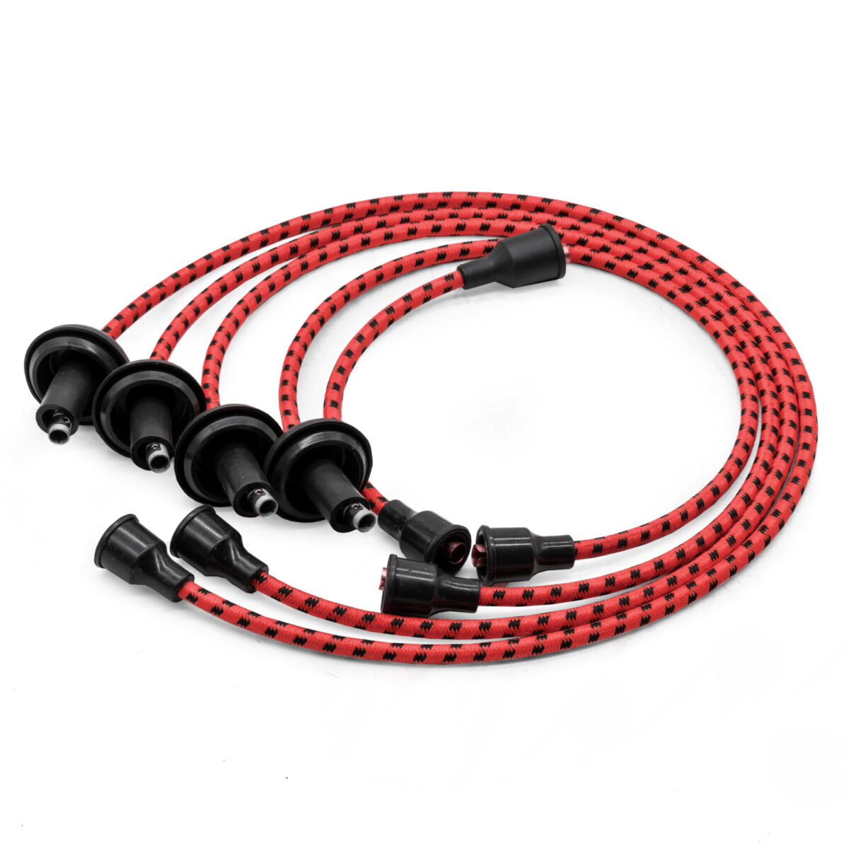 Type 1 009 / 034 Red Vintage Cotton Wrapped 7mm HT Ignition Leads