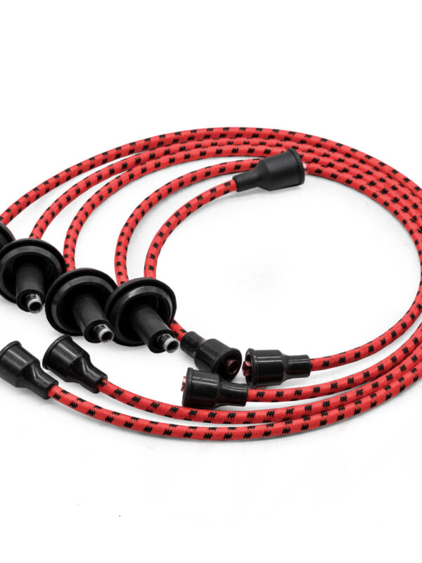 Type 1 009 / 034 Red Vintage Cotton Wrapped 7mm HT Ignition Leads