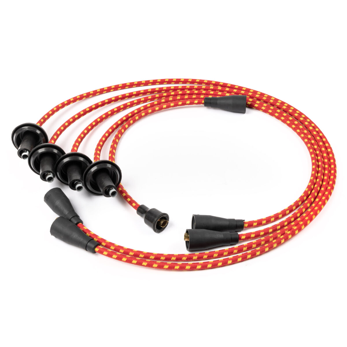 Type 1 009 / 034 Red Vintage Cotton Wrapped 7mm HT Ignition Leads