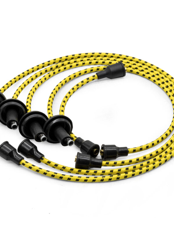 Type 1 009 / 034 Yellow Vintage Cotton Wrapped 7mm HT Ignition Leads
