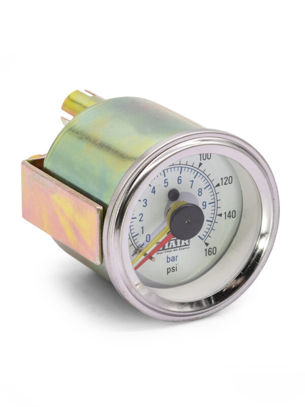 2" Dual Needle Air Pressure Gauge 160 PSI (2-Valve) White