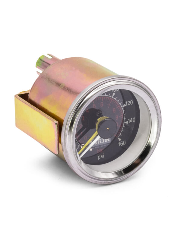 2" Single Needle Air Pressure Gauge 220 PSI (1-Valve) White