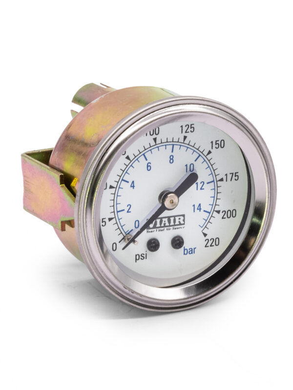 2" Single Needle Air Pressure Gauge 220 PSI (1-Valve) White