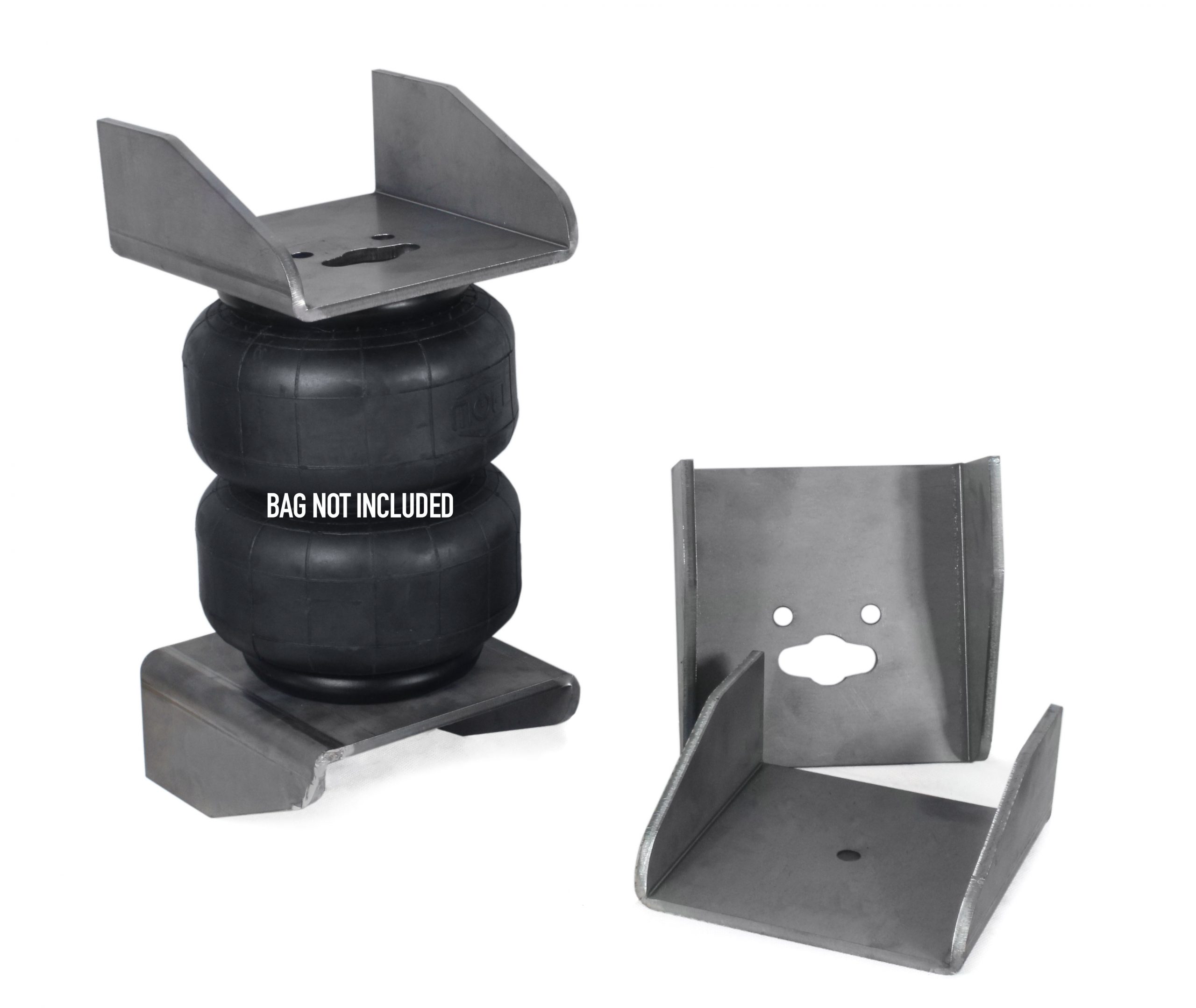 AirBag MOA B20 Double Twin Bellow Weld on Bracket Mounting Plates, designed for Chassis / Outrigger / Box Section Mounting, (Winged Style) Pair