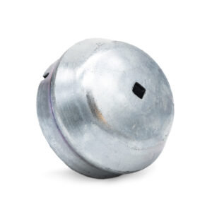 1949-64 Link Pin Grease Bearing End Cap for Front Wheel, Left, With Speedo Drive Hole