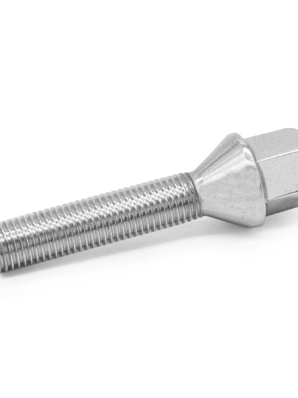 M12x1.5 Chrome Tapered Wheel Bolts 50mm