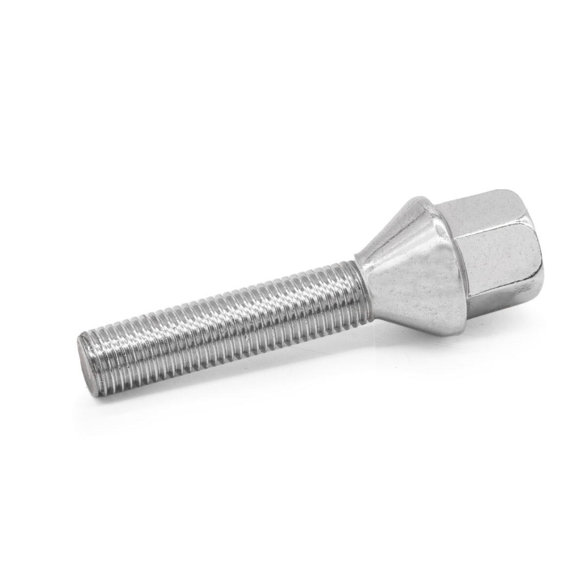 M12x1.25 Chrome Tapered Wheel Bolts 50mm