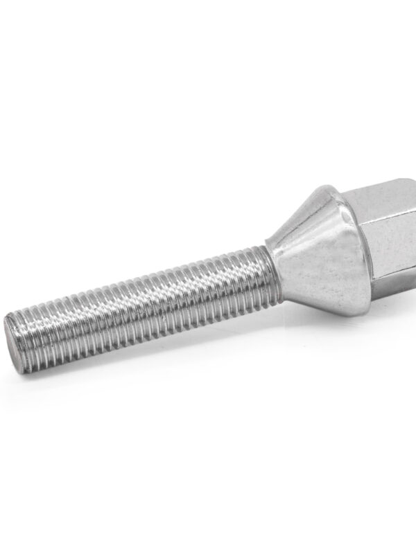 M12x1.25 Chrome Tapered Wheel Bolts 50mm