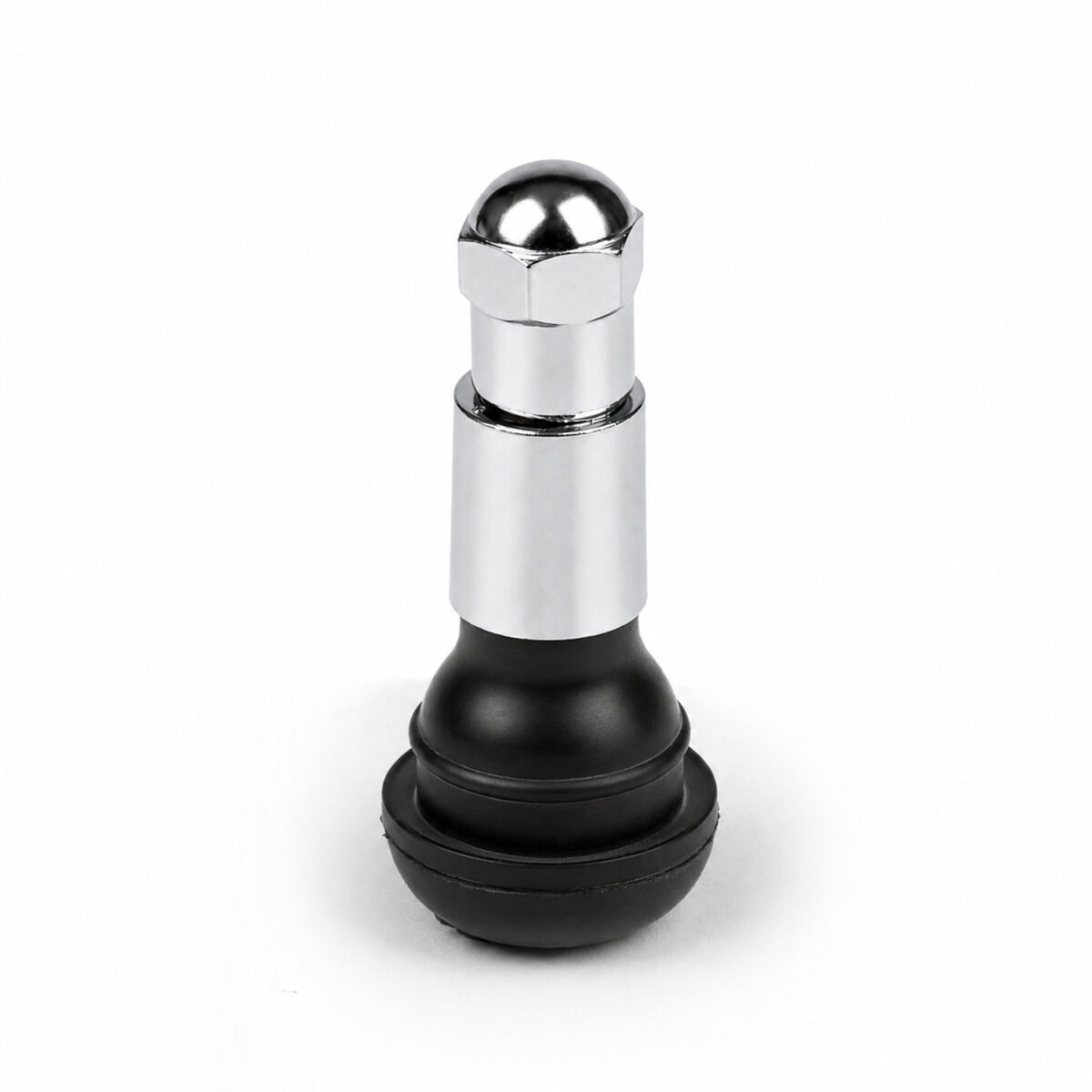 Rubber Tyre Valve, Chrome Sleeve