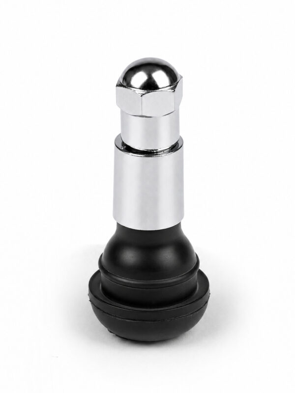 Rubber Tyre Valve, Chrome Sleeve