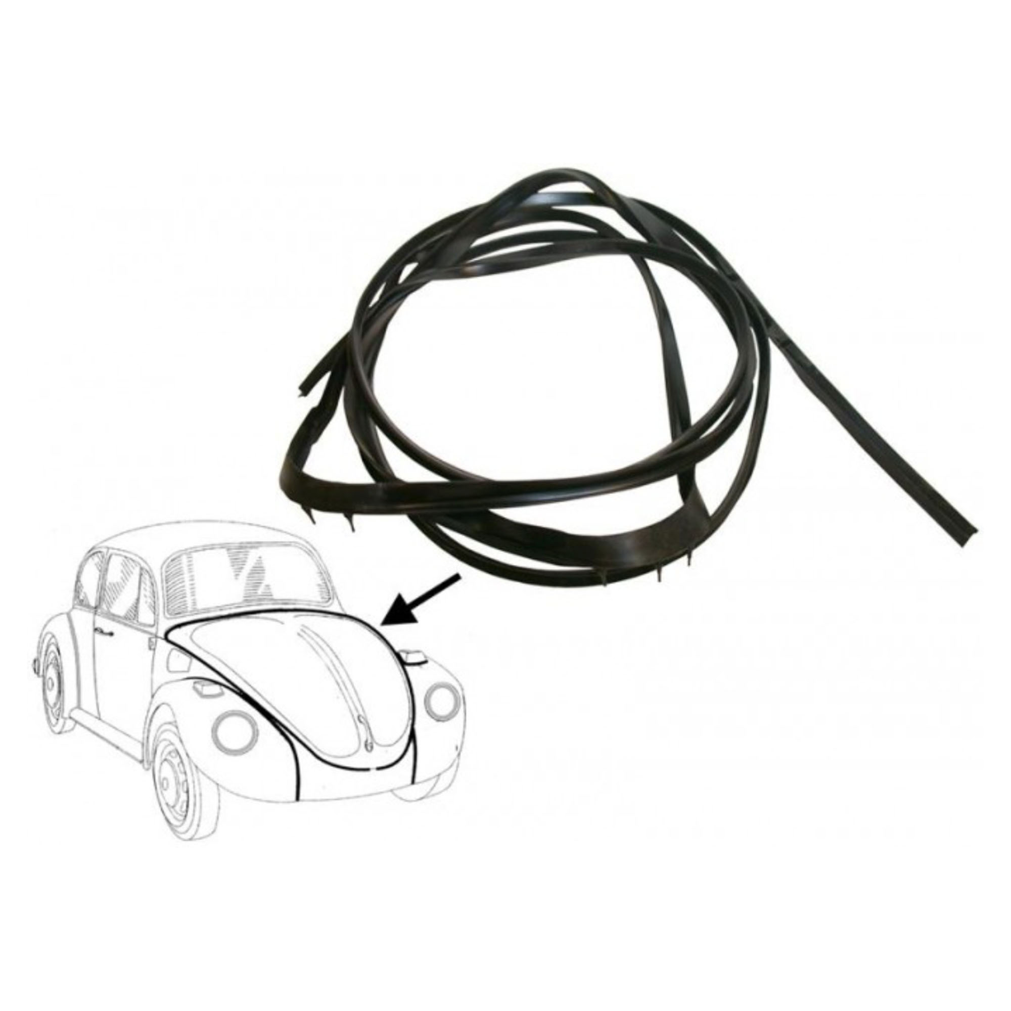 T1 1960-86 Beetle Front Bonnet Hood Rubber Seal