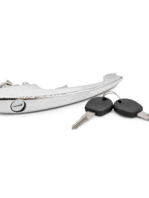 Door Handle, Outer, Lockable With Keys, Chrome Late Beetle