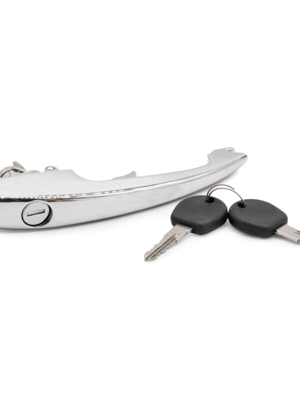 Door Handle, Outer, Lockable With Keys, Chrome Late Beetle