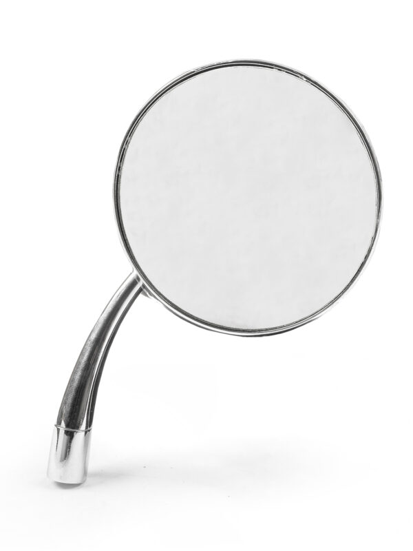 1952-67 Beetle OE Wing Round Mirror w/ Curved Arm Chrome, Right