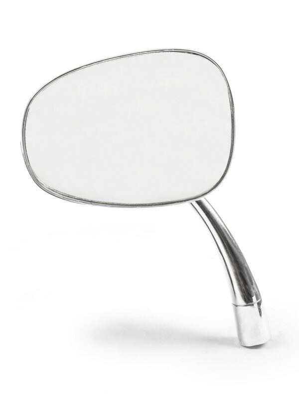 1952-67 Beetle OE Oval Wing Mirror w/ Curved Arm Chrome, Left