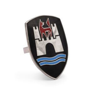 T1 1952-62 Beetle Wolfsburg Bonnet Emblem Crest Plate, Black