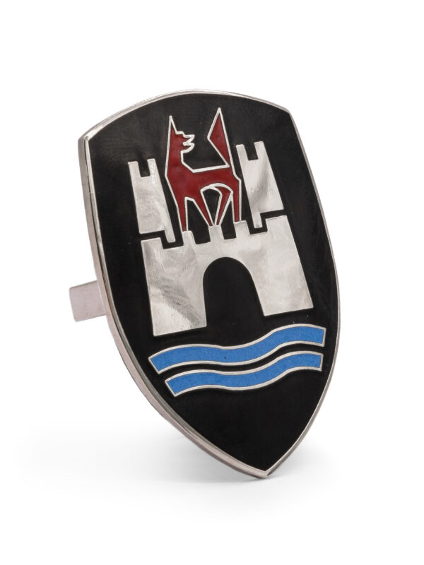 T1 1952-62 Beetle Wolfsburg Bonnet Emblem Crest Plate, Black