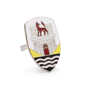T1 1952-62 Beetle Wolfsburg Bonnet Emblem Crest Plate, Yellow
