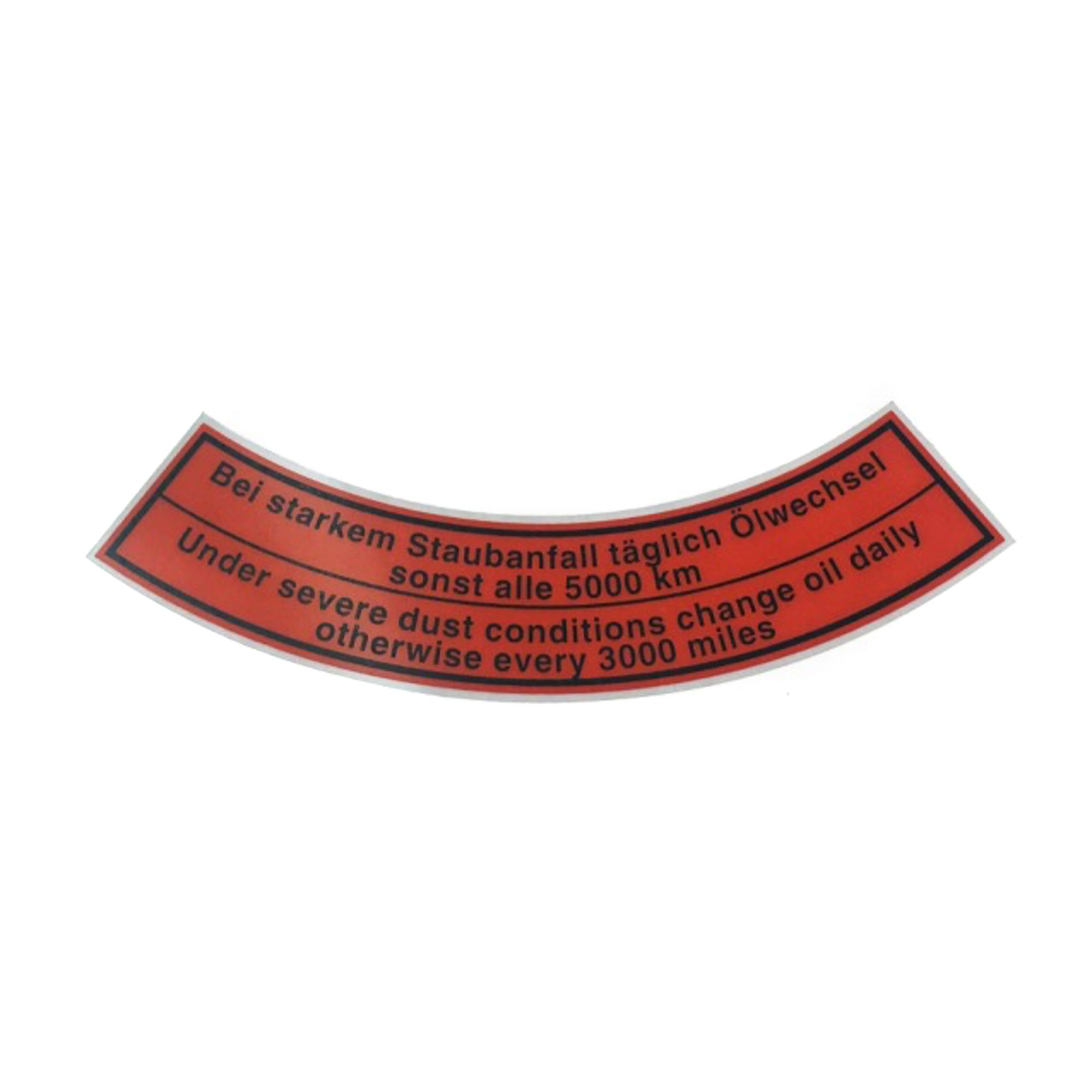 OE Sticker for Early Oil Bath Air Filter Orange