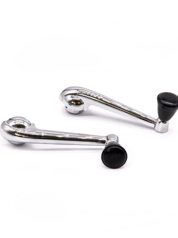 T1 -67 Chrome w/ Black Knob Window Winders Pair
