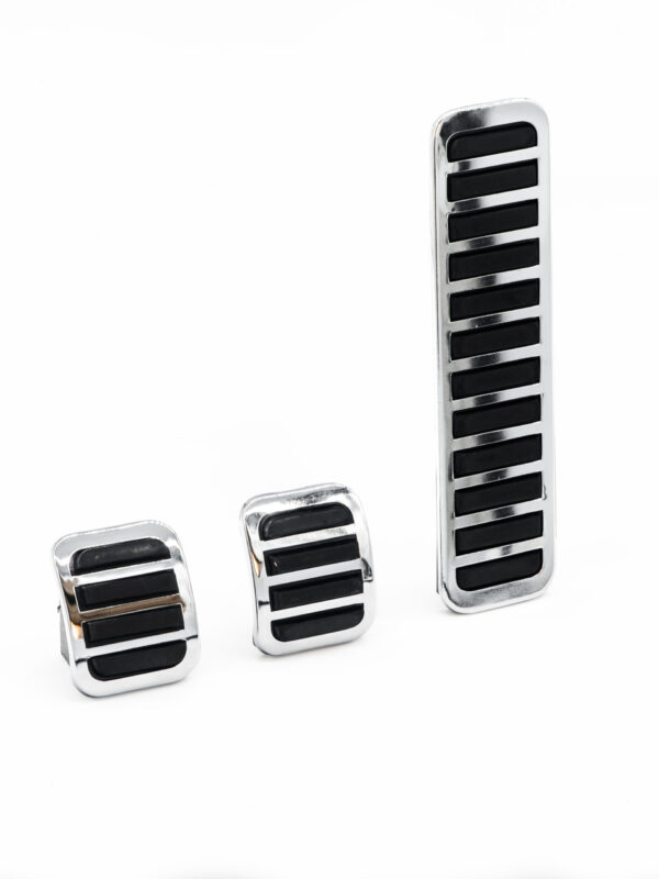 T1 Beetle Ghia Type 3 Chrome Pedal Pad Kit Clip on