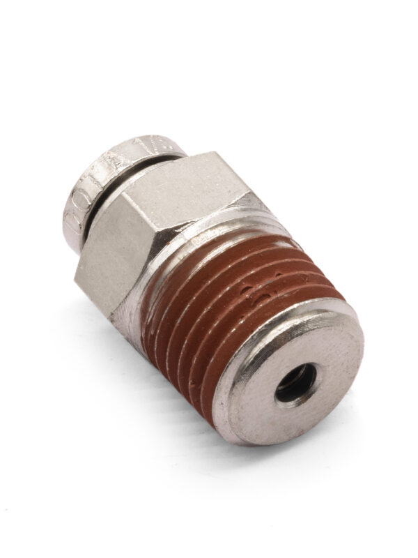 1/4" NPT(M) to 1/4" Air Line Push Connect Straight Fitting, DOT