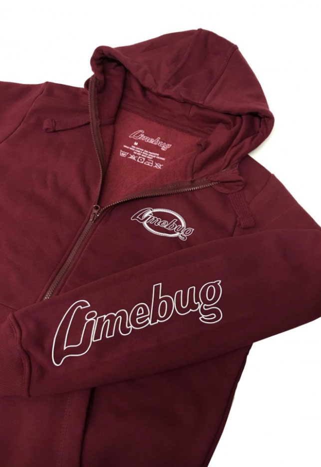 Limebug Official Burgundy 2019 Premium Team Zip Up Hoody / Hoodie