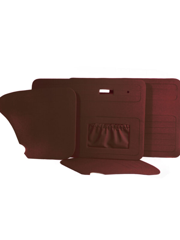 T1 1966-85 Beetle Complete Door Card Kit, Dark Red