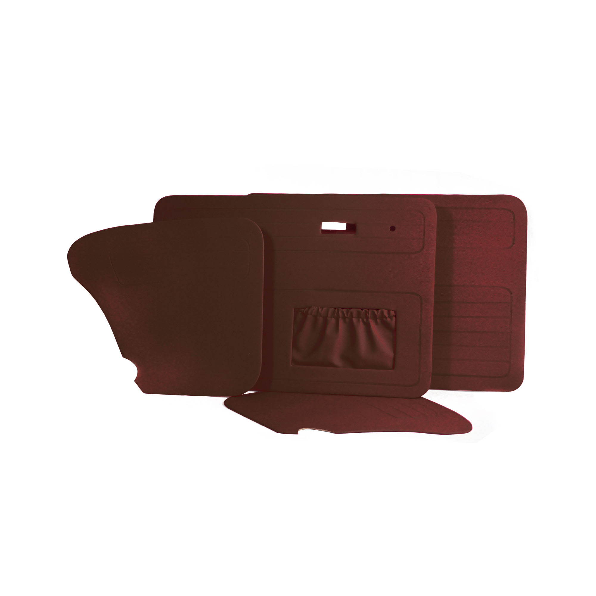 T1 1966-85 Beetle Complete Door Card Kit, Dark Red