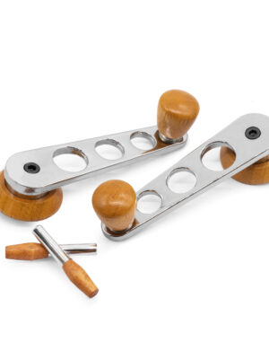 Chrome / Light Wood Window, Walnut Door Pin Bundle Kit