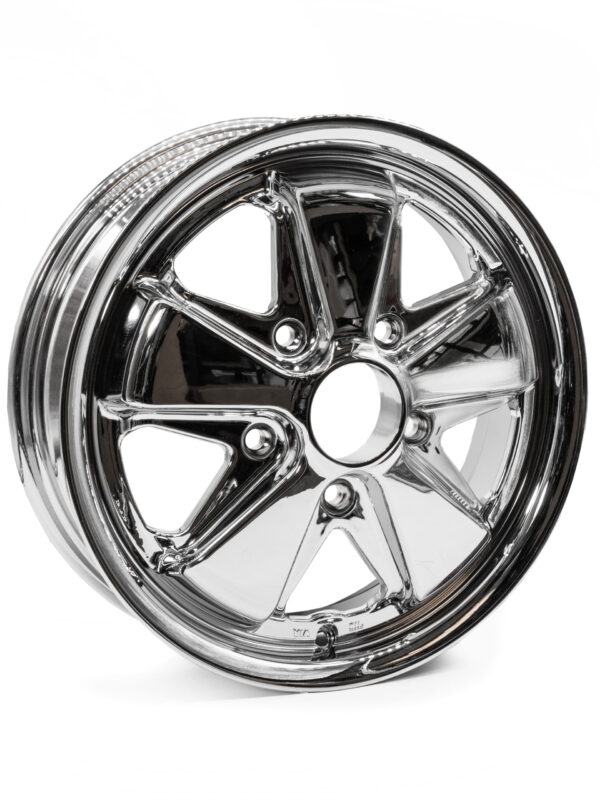 15 x 4.5 Flat 4 Fuchs Chrome Alloy Wheels 5x130 PCD ET45 (Each)