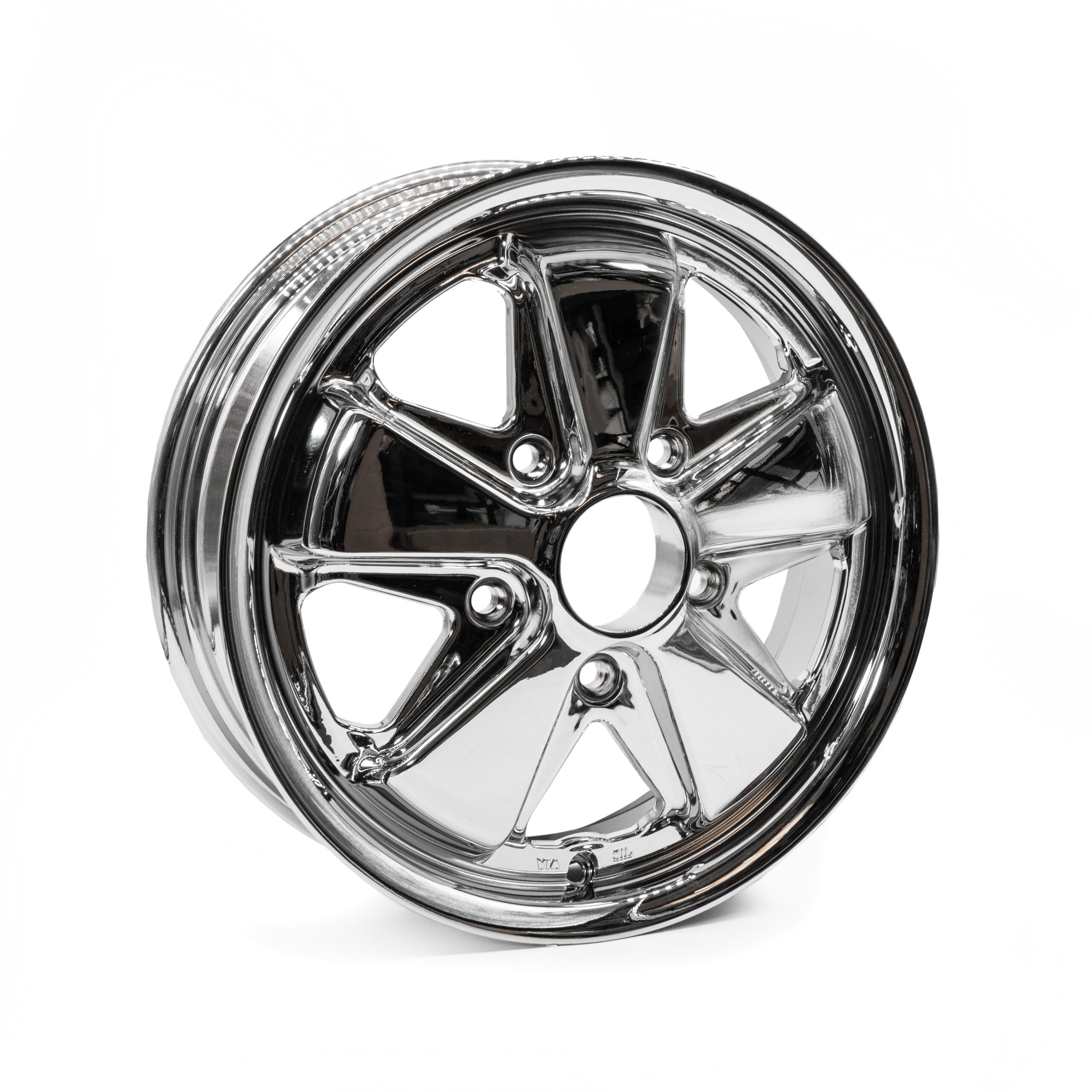15 x 4.5 Flat 4 Fuchs Chrome Alloy Wheels 5x130 PCD ET45 (Each)