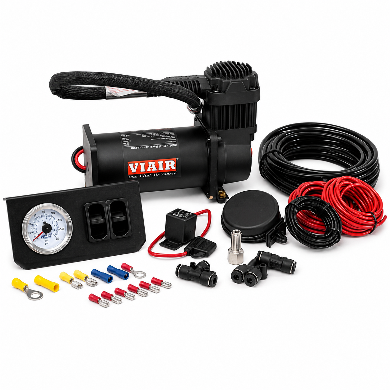 Manual 2 Way Tankless Compact Air Ride Management System, 1/4", 2 Valve