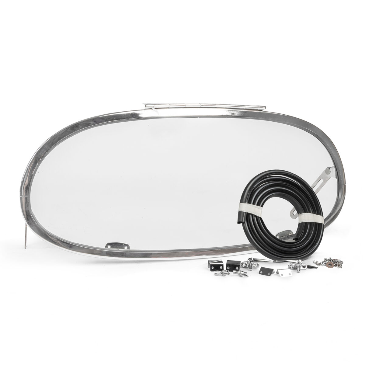 1953-57 Beetle Rear Oval Pop-out Safari Window Frame with Glass Kit