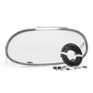 1953-57 Beetle Rear Oval Pop-out Safari Window Frame with Glass Kit