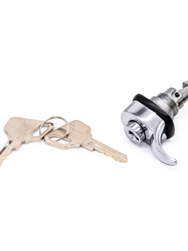 T1 Glovebox Lid Lock w Key Handle Chrome