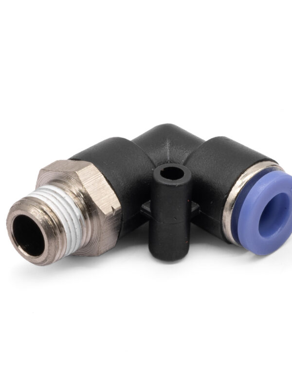 1/8" NPT to 1/4" Push Lock PTC Air Line 90 Degree Fitting1/8" NPT to 1/4" Push Lock PTC Air Line 90 Degree Fitting