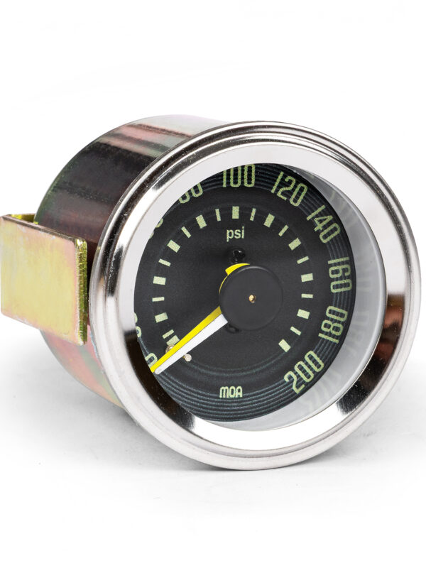 MOA 2" Dual Needle Air Pressure Gauge 200PSI (2-Valve), White Face