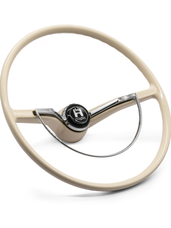 Beetle 1961-1971 Ivory Steering Wheel w/ Chrome D Ring