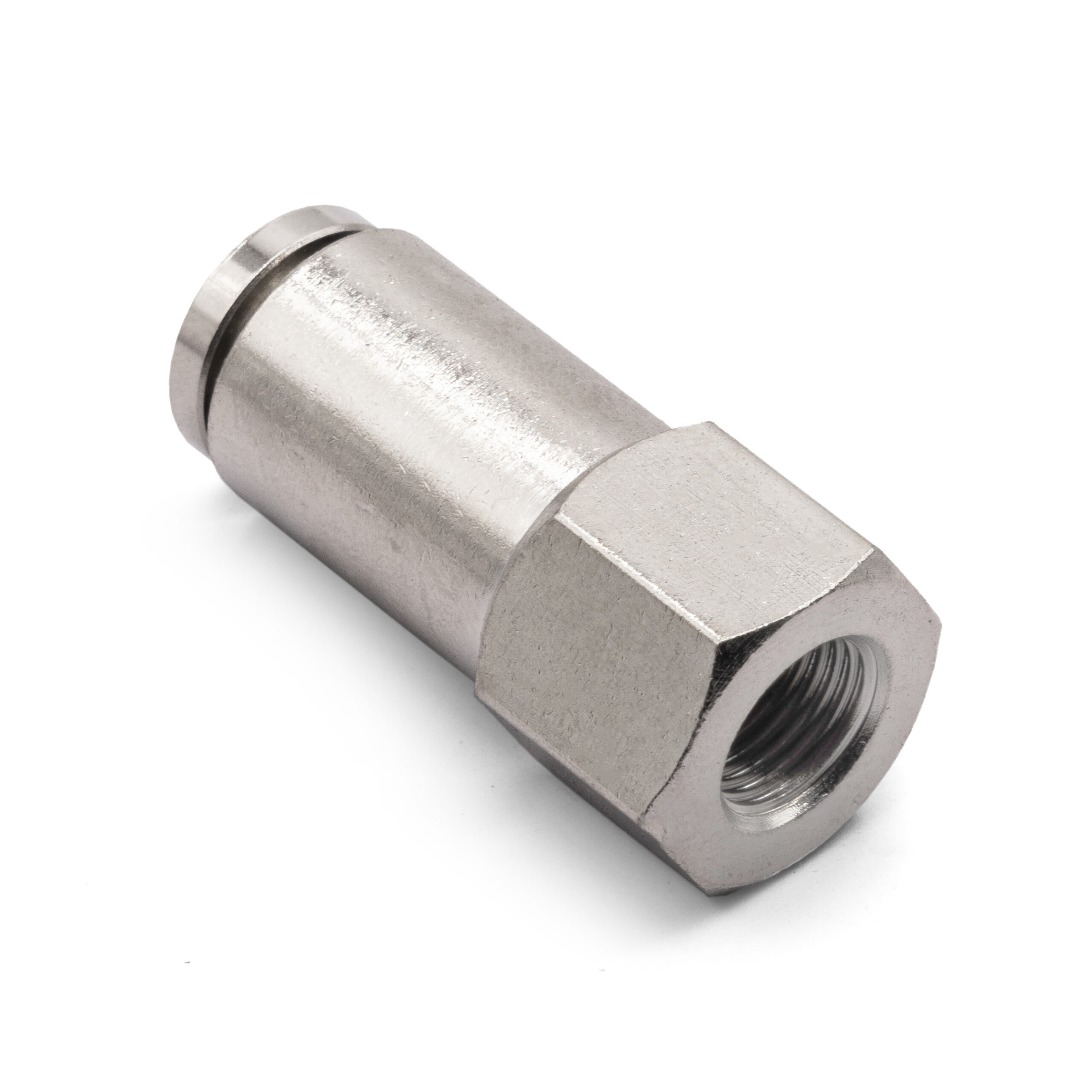 1/8" NPT(F) to 3/8" Push Lock PTC Air Line Straight Fitting